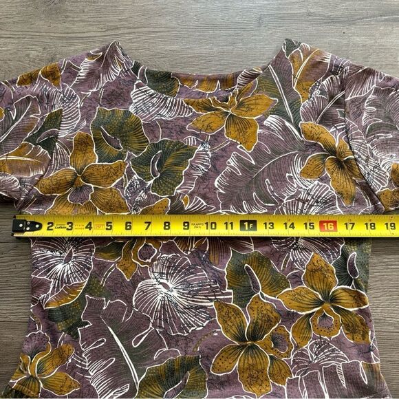 Hilo Hattie Women Short Sleeve Hawaiian Maxi Dress Size L Made In Hawaii Purple - Picture 5 of 8